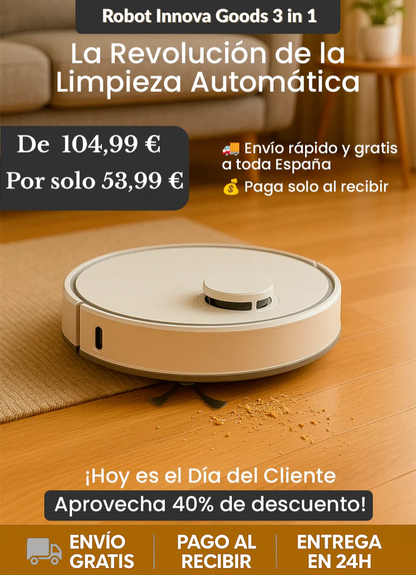 ¡Promoción limitada! Robot Aspirador 3 en 1 - Limpieza Potente e Inteligente, Sin Esfuerzo + Regalos Exclusivo!
